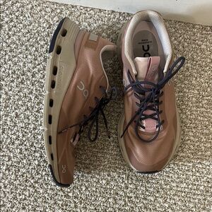 On Running Women's Athletic Shoes in Pink and Tan